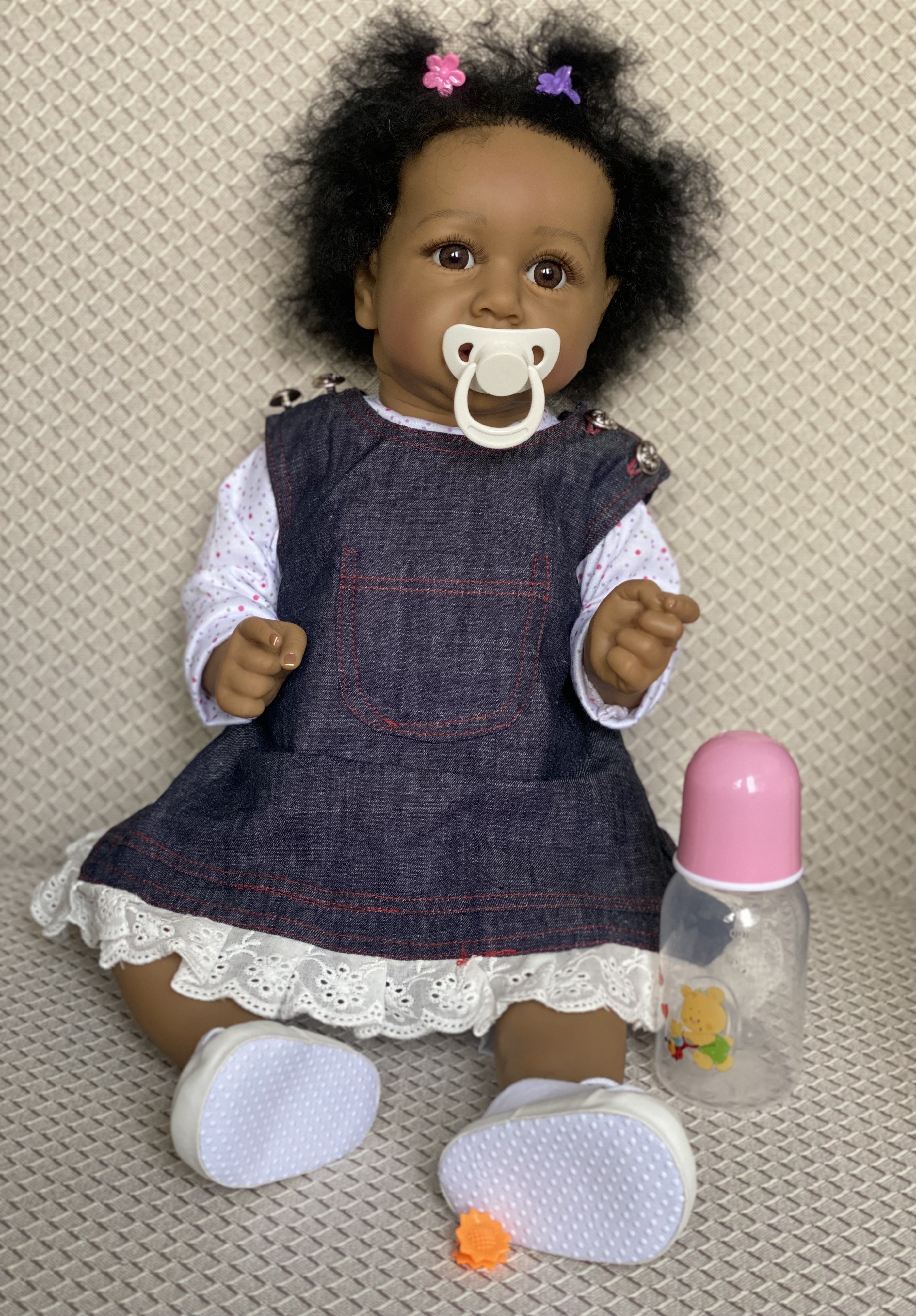 Kit Molde Bebê Reborn Realista Menina Negra 52cm Silicone na Americanas  Empresas